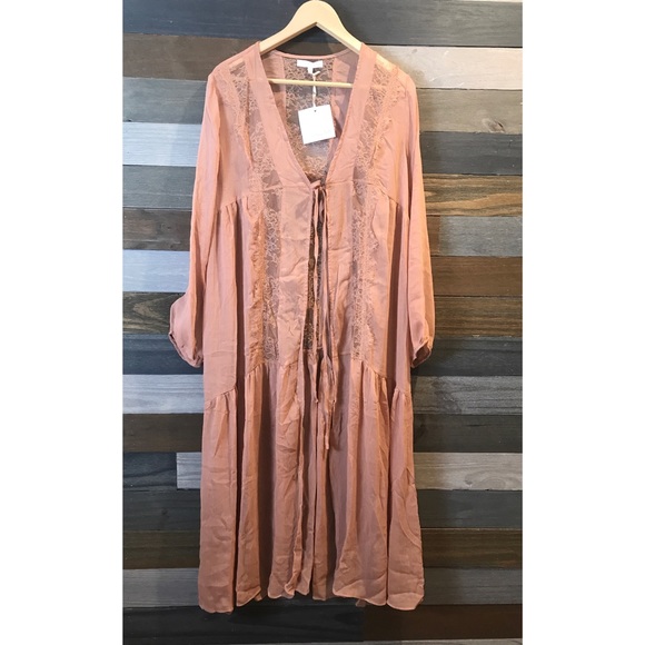 Boho Lace Detail Duster Cardigan - Picture 3 of 7